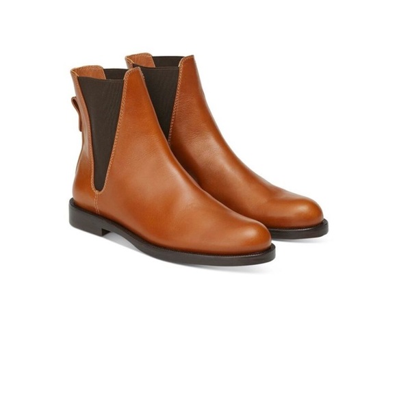 NEW LAFAYETTE 148 NEW YORK Brown Barrett Toe Block Heel Leather Booties 36